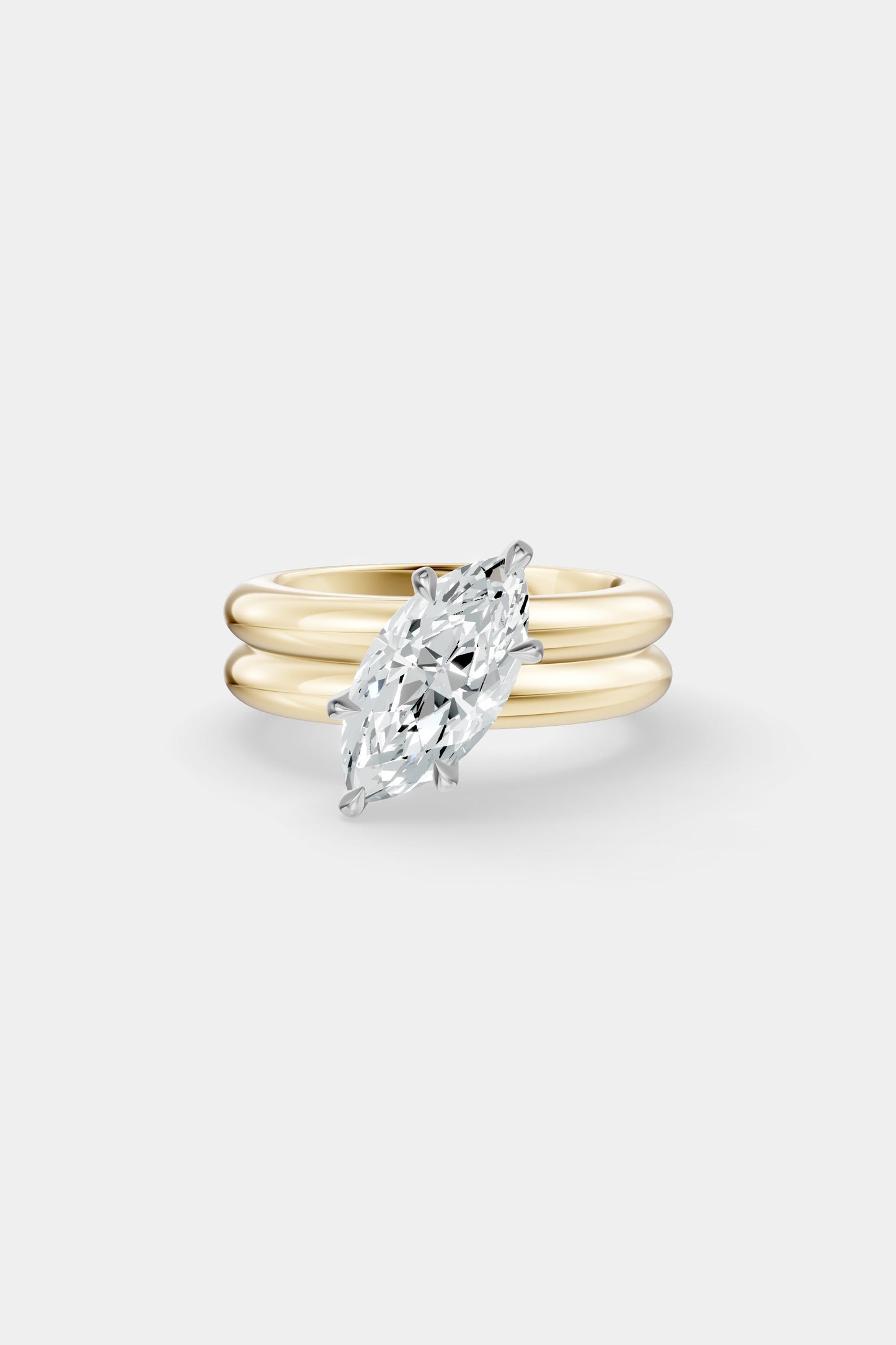 Tilted Diamond Double Orielle Ring | Customisable