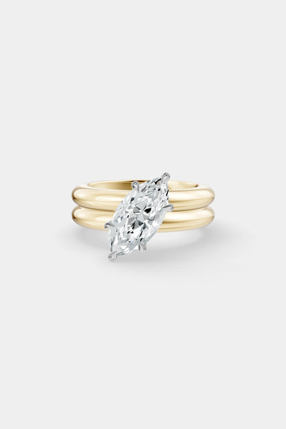 Tilted Diamond Double Orielle Ring | Customisable
