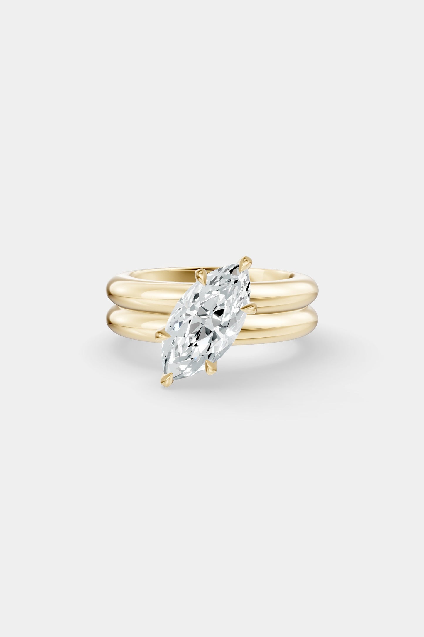 Tilted Diamond Double Orielle Ring | Customisable
