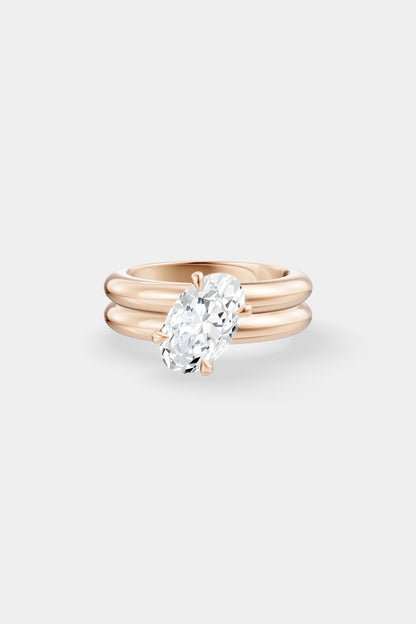 Tilted Diamond Double Orielle Ring | Customisable