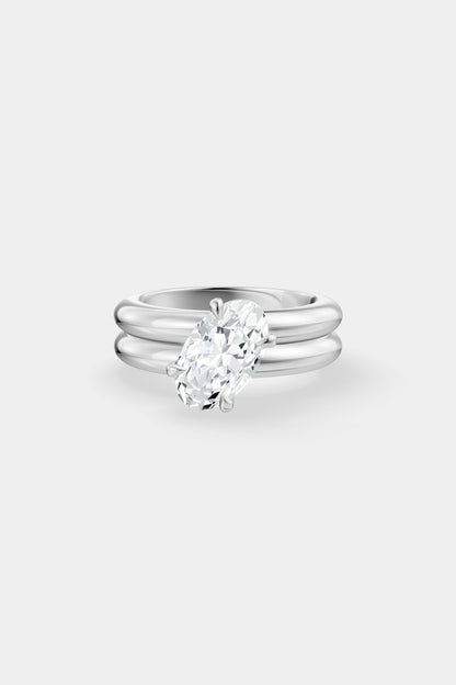 Tilted Diamond Double Orielle Ring | Customisable