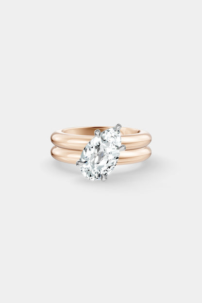 Tilted Diamond Double Orielle Ring | Customisable