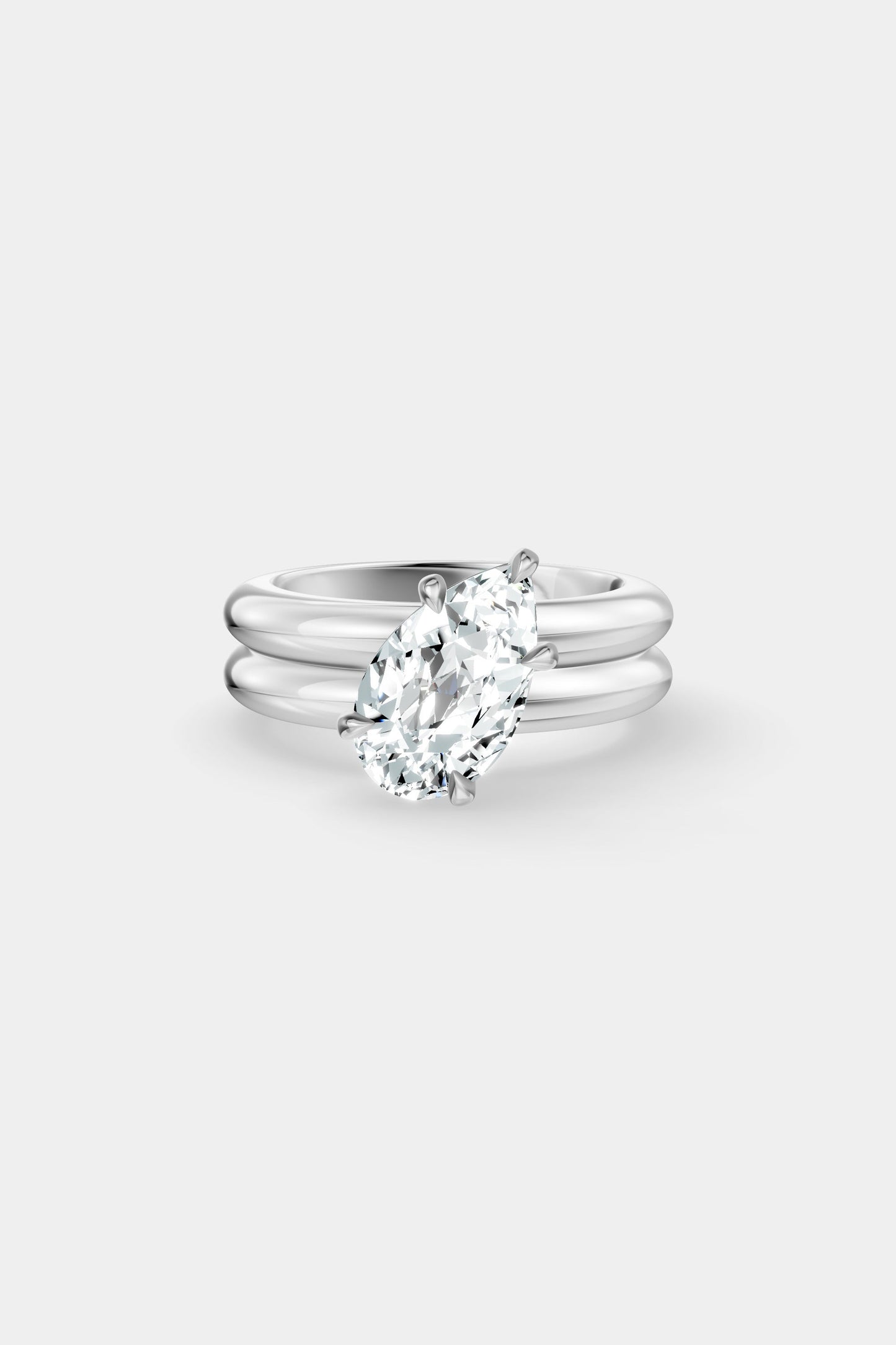 Tilted Diamond Double Orielle Ring | Customisable