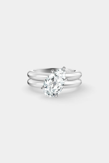 Tilted Diamond Double Orielle Ring | Customisable
