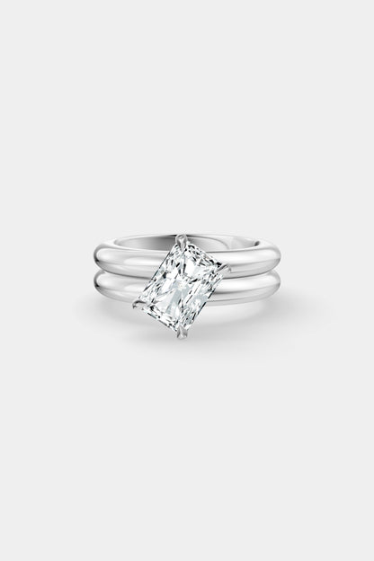 Tilted Diamond Double Orielle Ring | Customisable