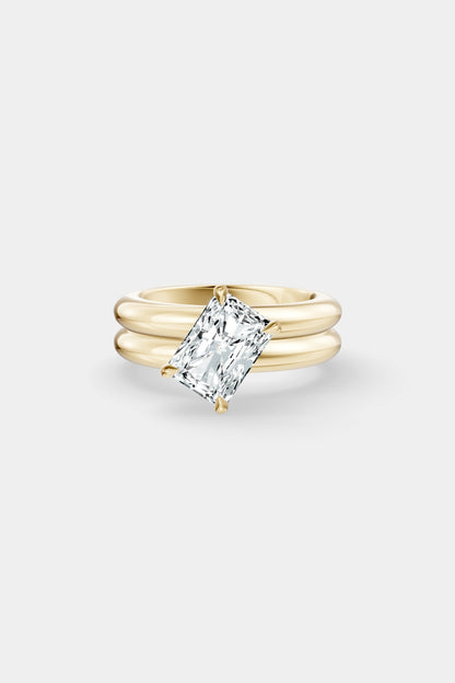 Tilted Diamond Double Orielle Ring | Customisable