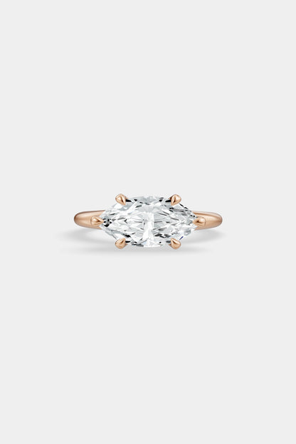 East West Diamond Solitaire Ring | Heidi Band