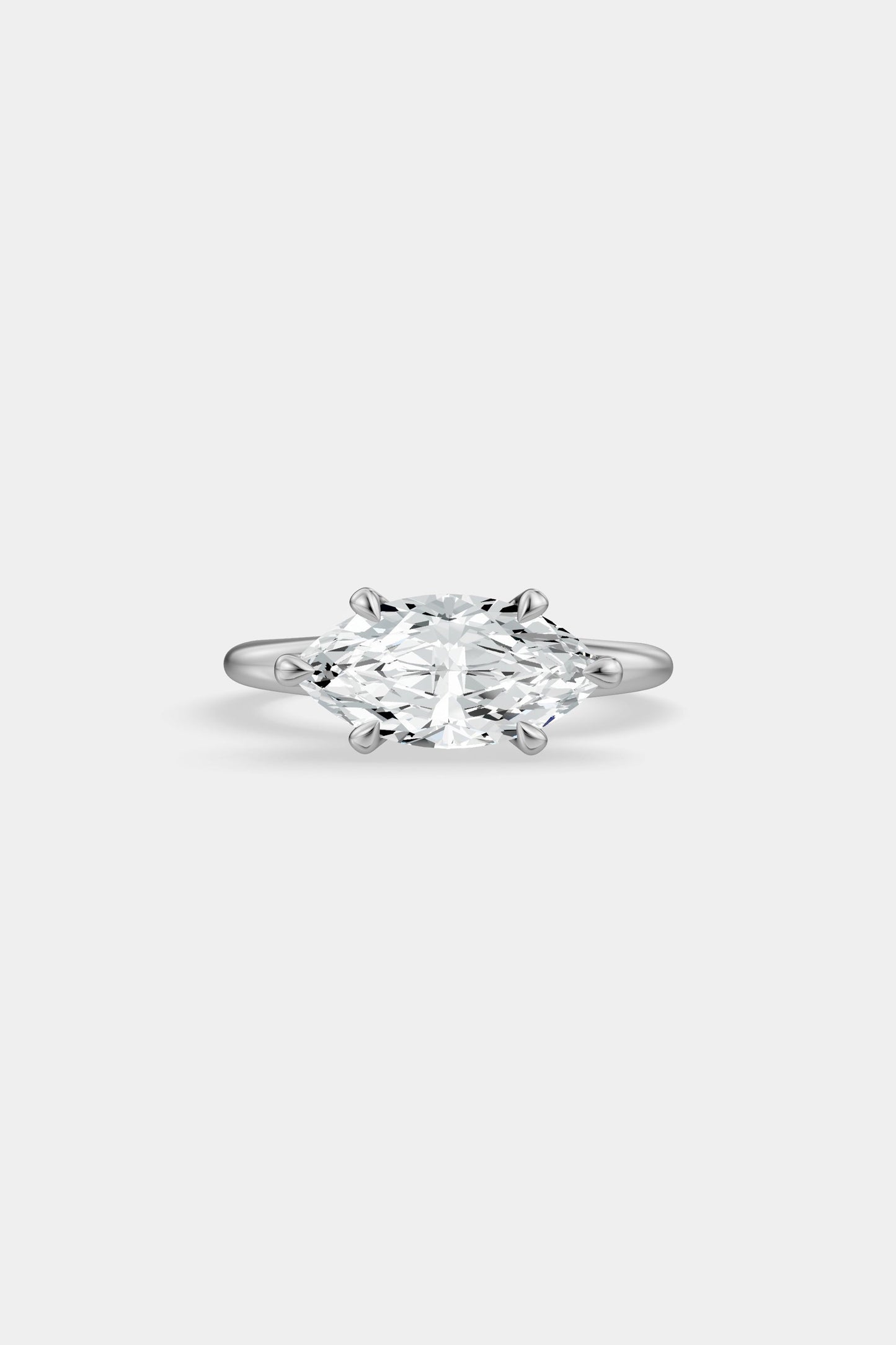 East West Diamond Solitaire Ring | Heidi Band