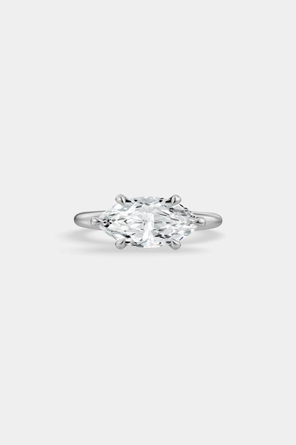 East West Diamond Solitaire Ring | Heidi Band