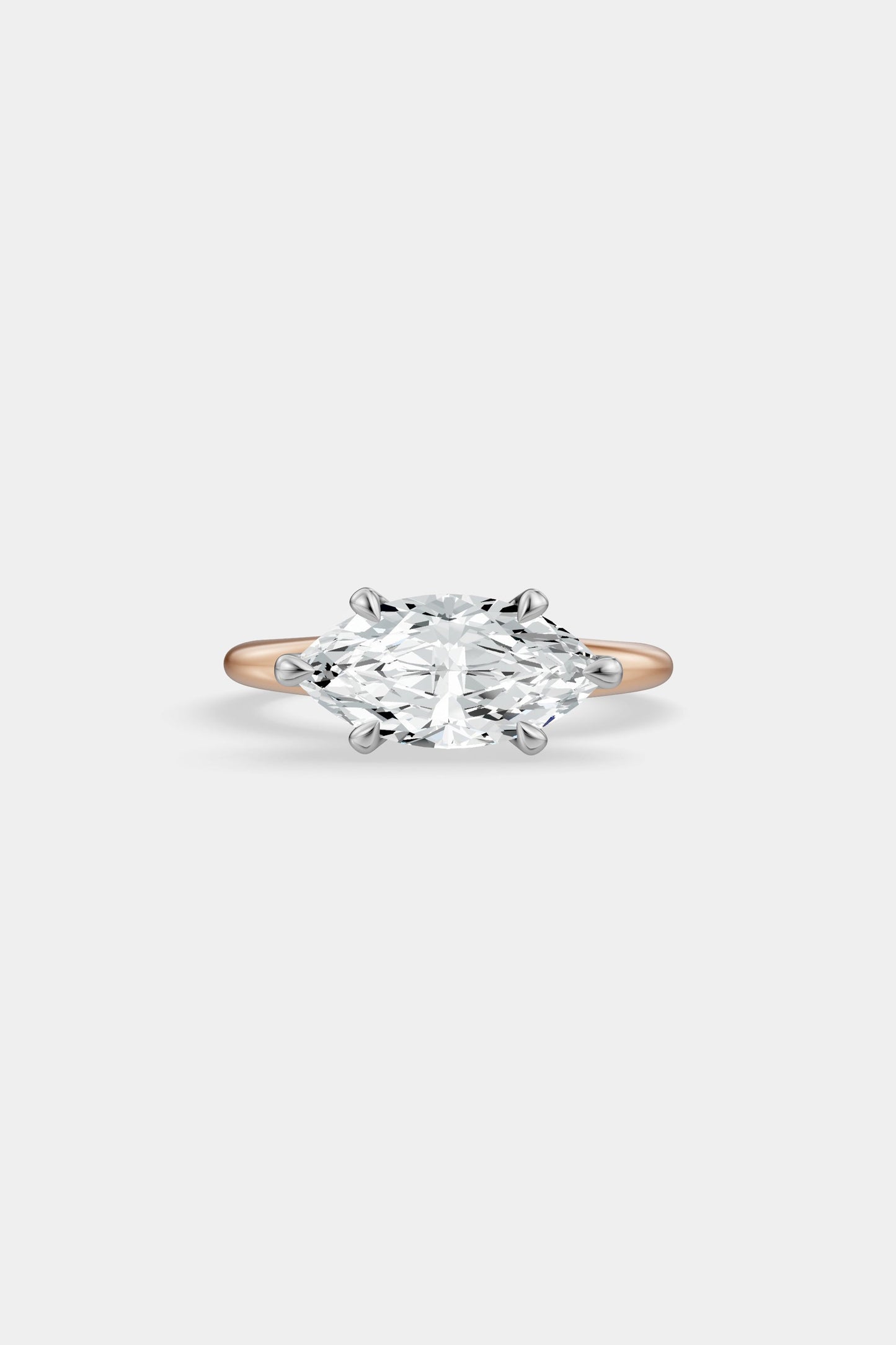 East West Diamond Solitaire Ring | Heidi Band