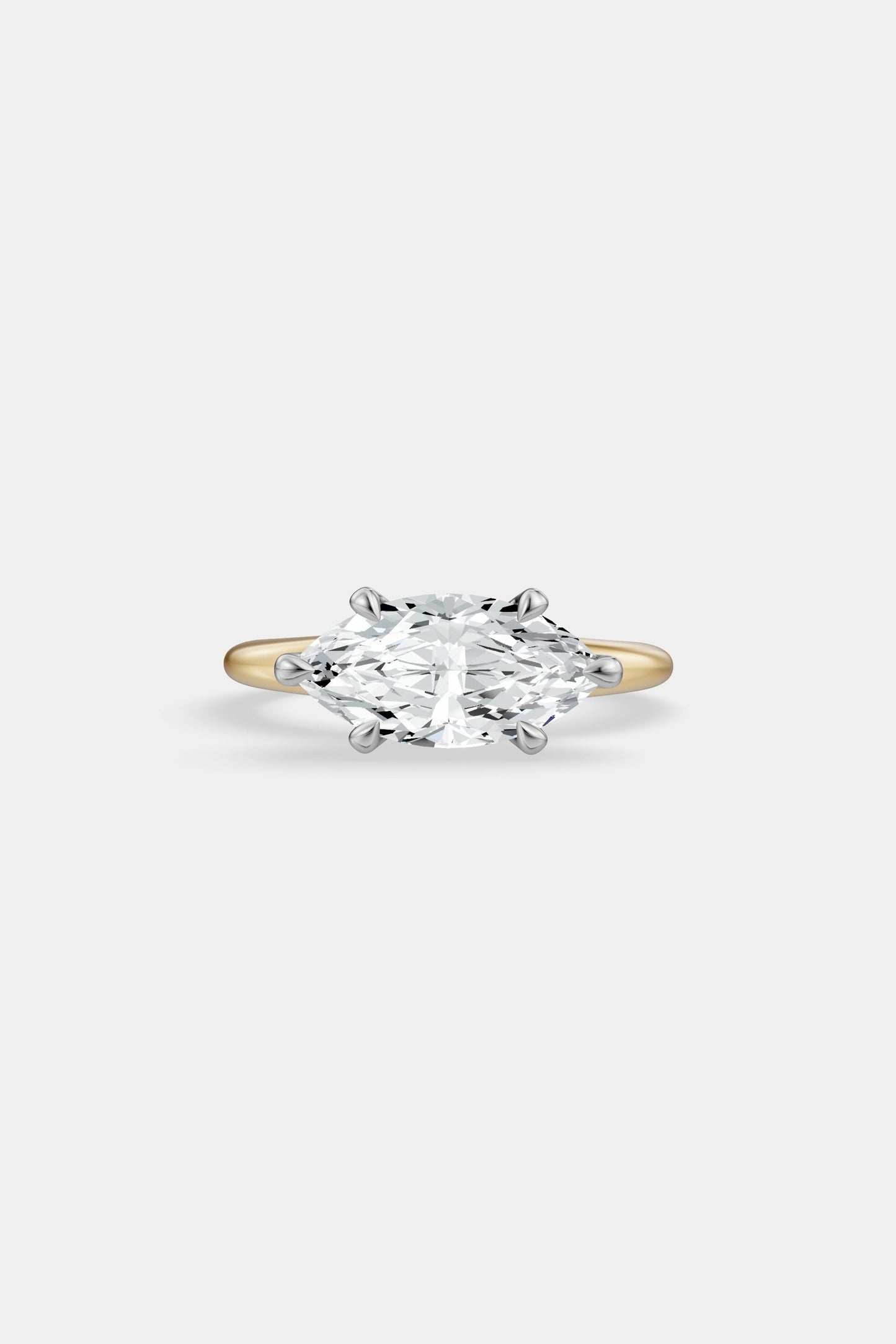 East West Diamond Solitaire Ring | Heidi Band