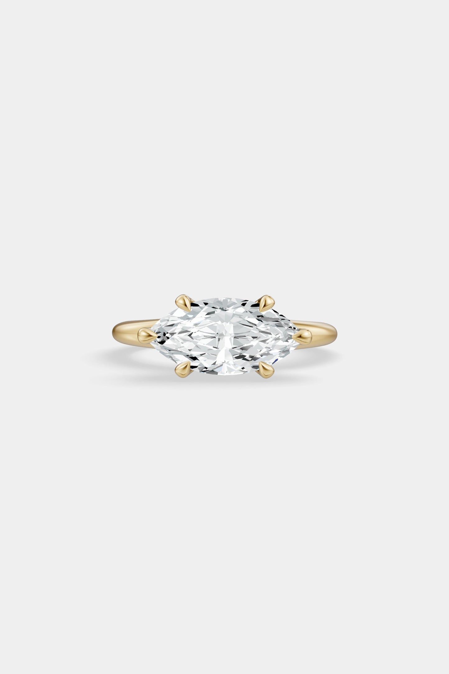 East West Diamond Solitaire Ring | Heidi Band
