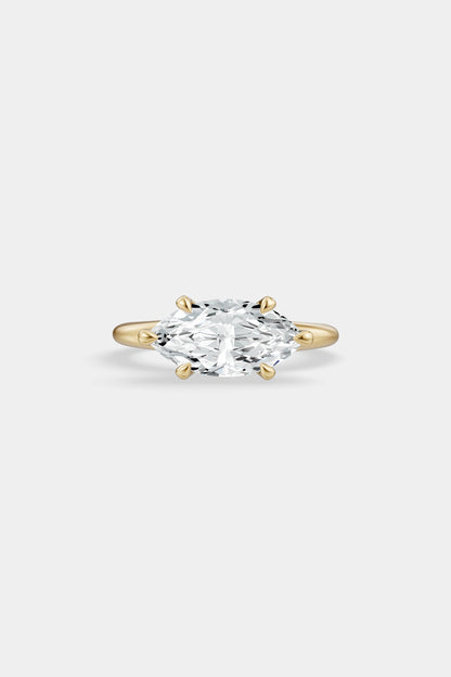 East West Diamond Solitaire Ring | Heidi Band
