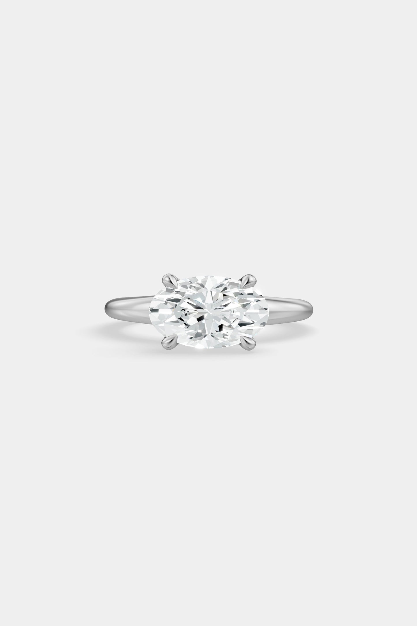 East West Diamond Solitaire Ring | Heidi Band