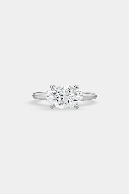 East West Diamond Solitaire Ring | Heidi Band