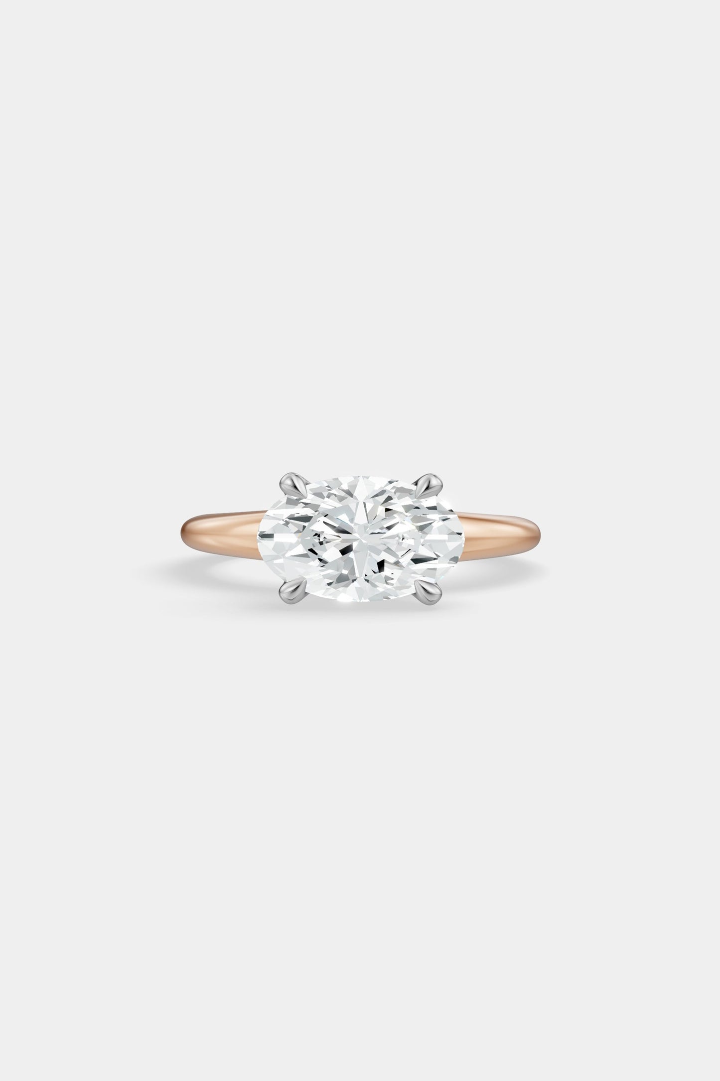 East West Diamond Solitaire Ring | Heidi Band