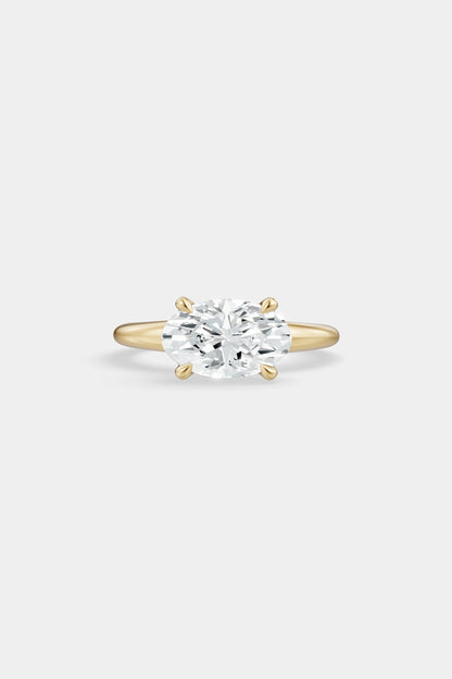 East West Diamond Solitaire Ring | Heidi Band