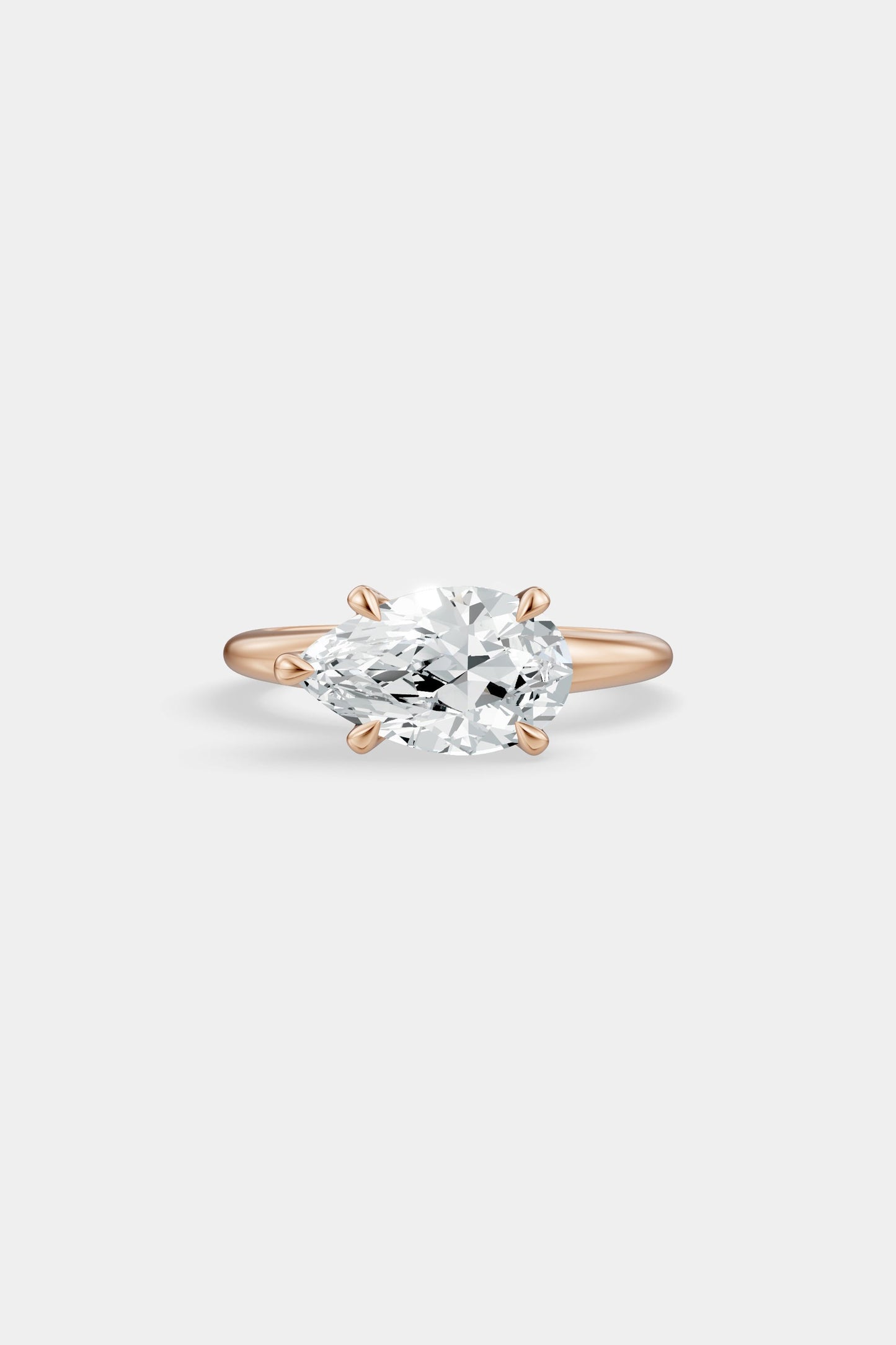 East West Diamond Solitaire Ring | Heidi Band