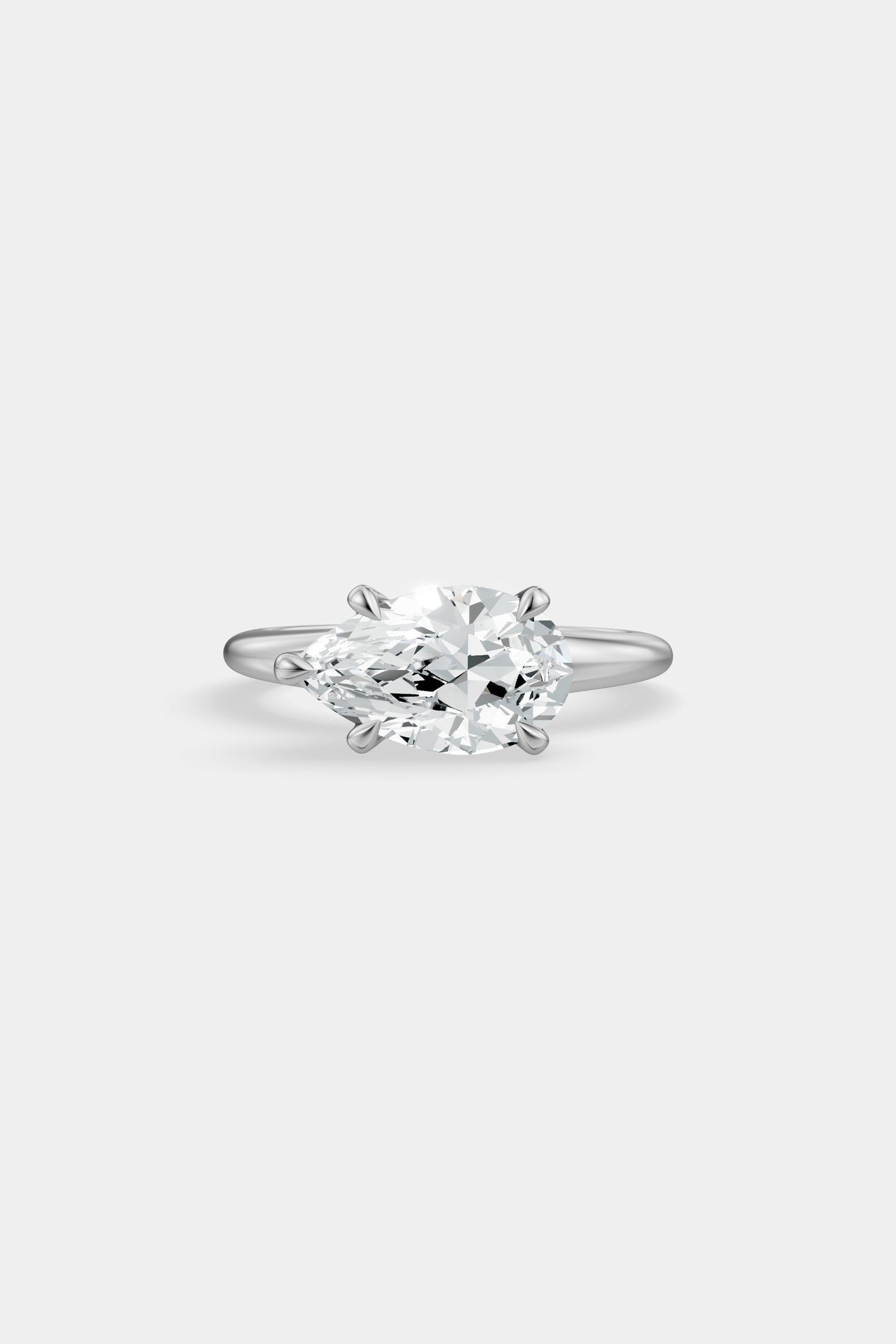 East West Diamond Solitaire Ring | Heidi Band