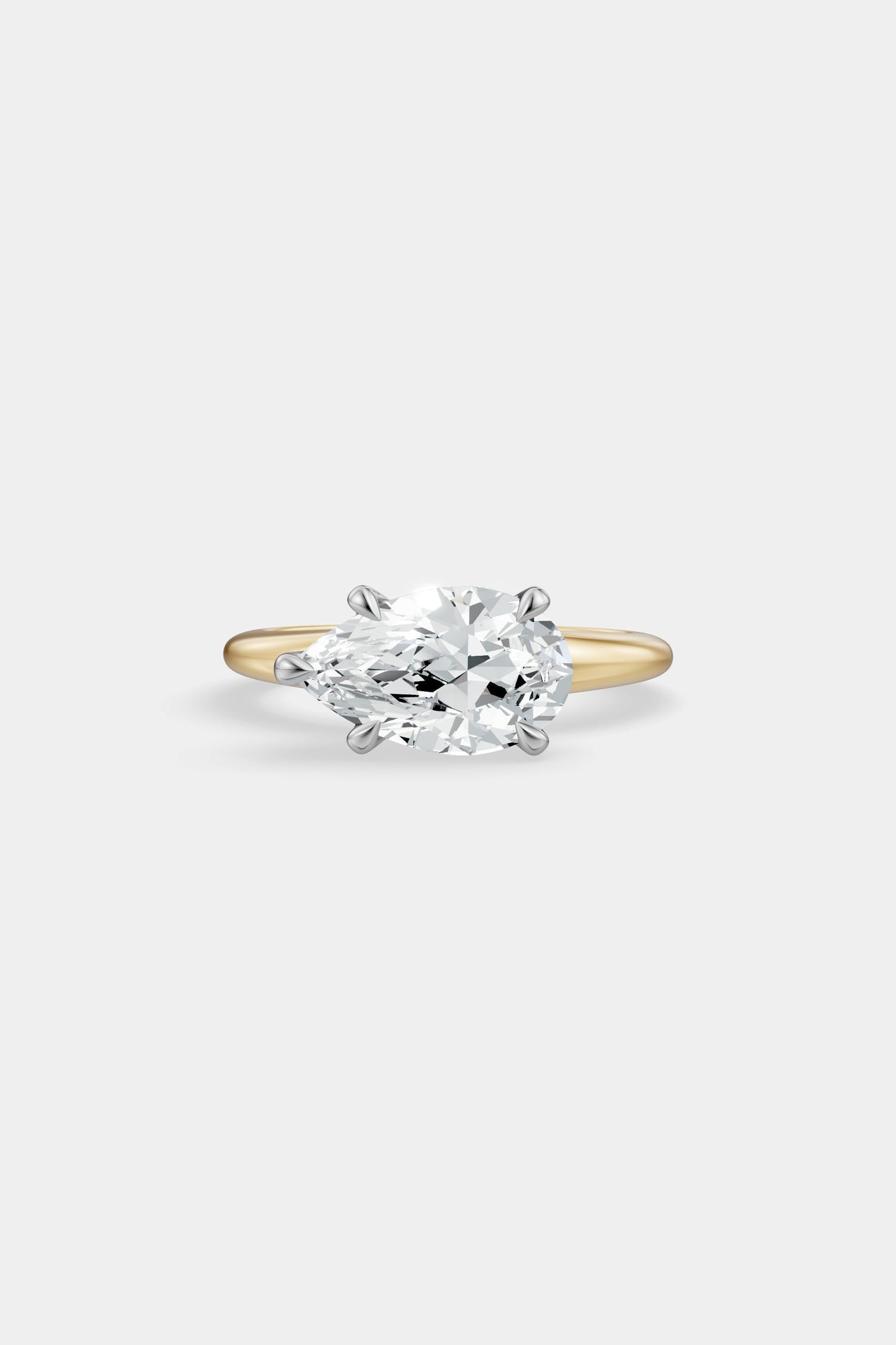 East West Diamond Solitaire Ring | Heidi Band