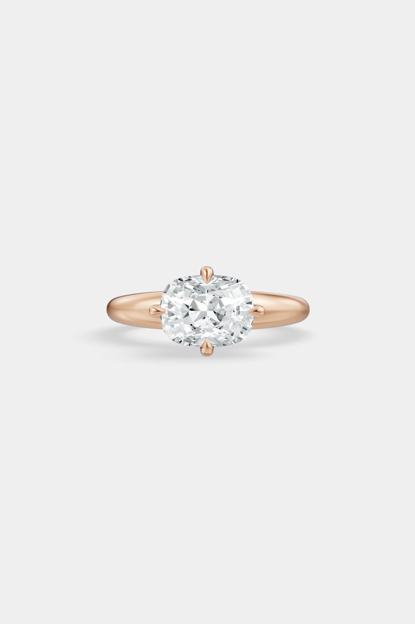 Compass Set Diamond Solitaire Ring | Large Heidi Band