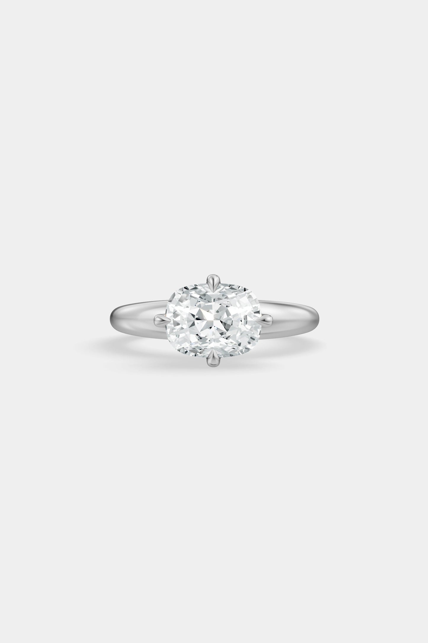 Compass Set Diamond Solitaire Ring | Large Heidi Band