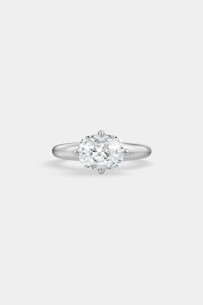 Compass Set Diamond Solitaire Ring | Large Heidi Band