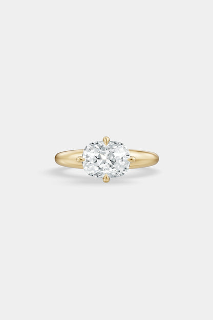 Compass Set Diamond Solitaire Ring | Large Heidi Band