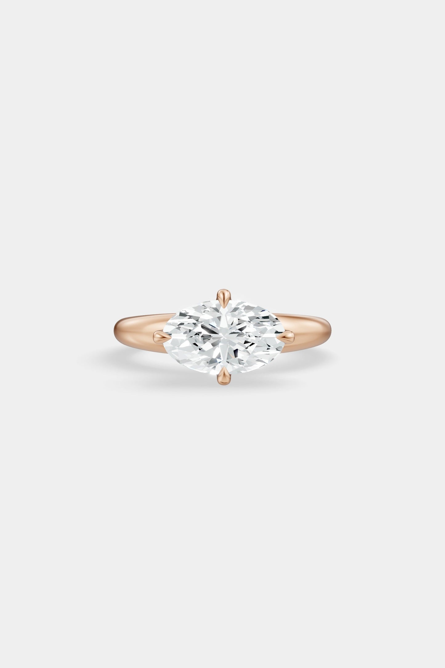 Compass Set Diamond Solitaire Ring | Large Heidi Band