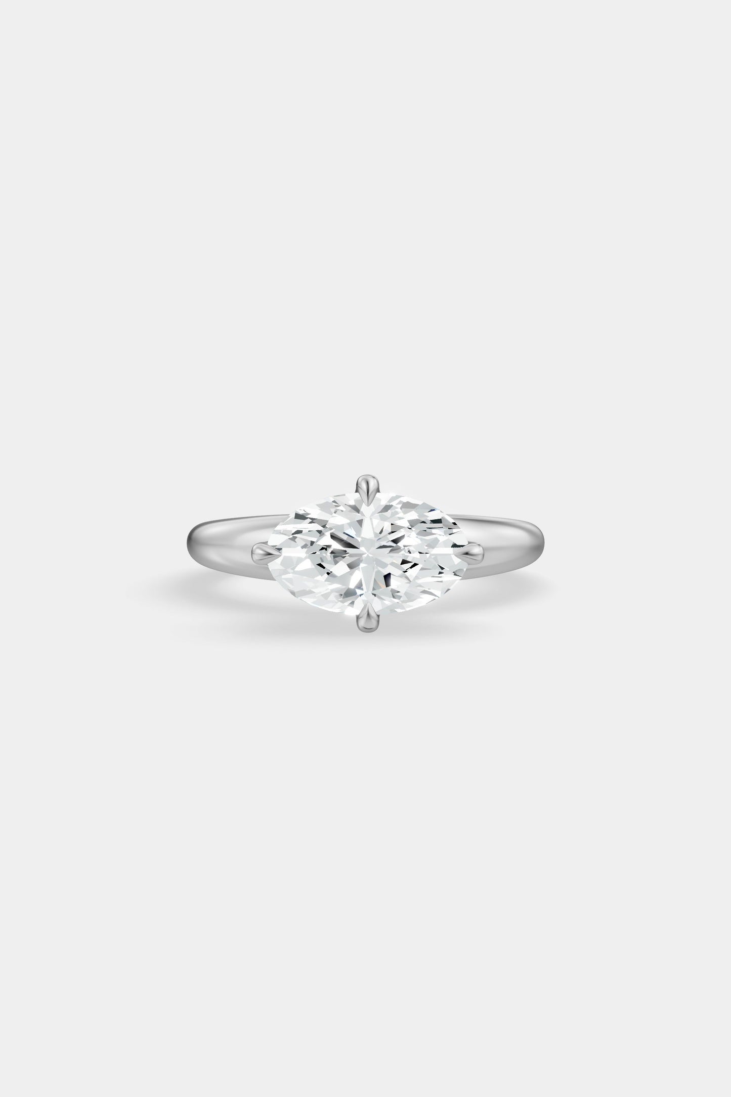 Compass Set Diamond Solitaire Ring | Large Heidi Band