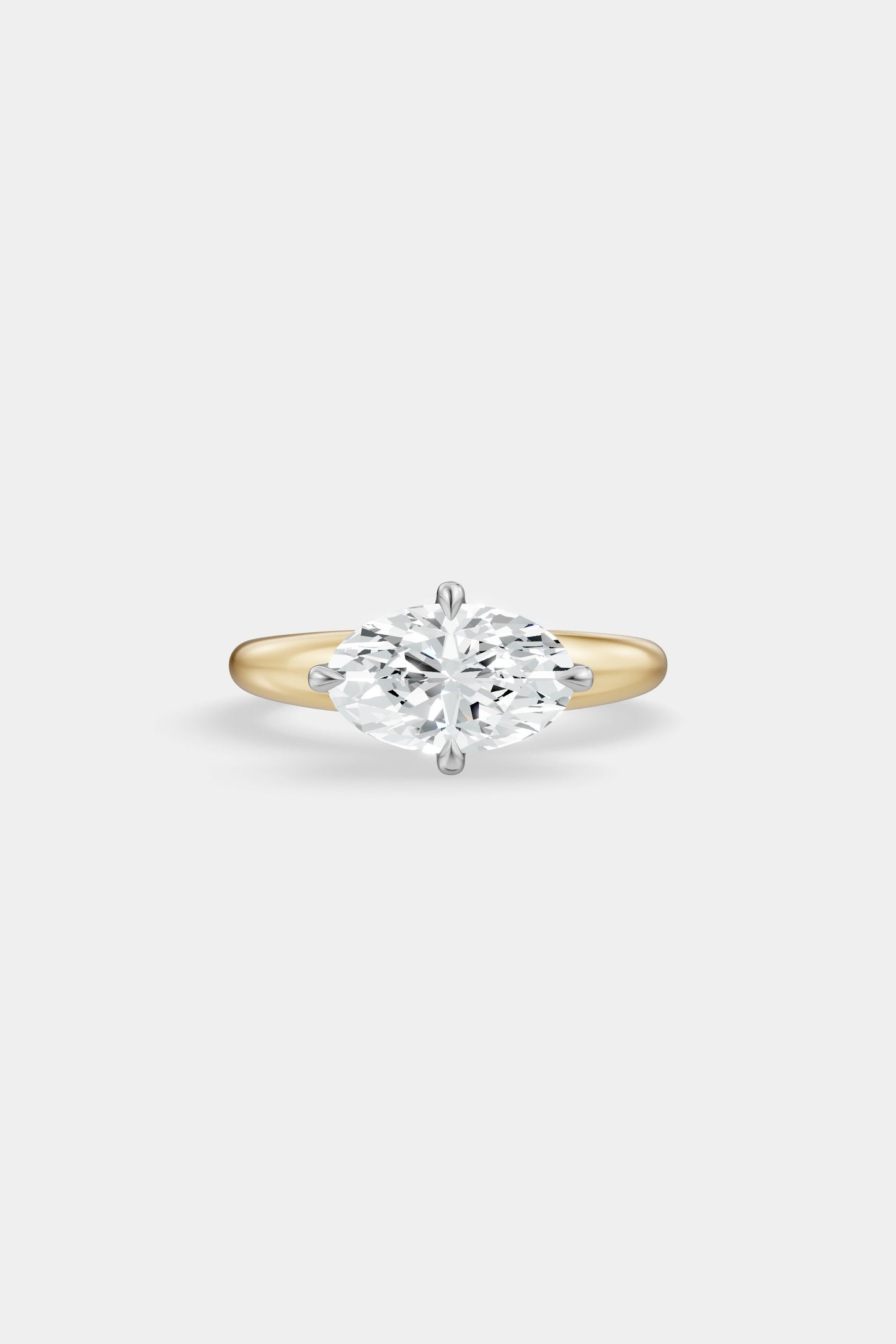 Compass Set Diamond Solitaire Ring | Large Heidi Band