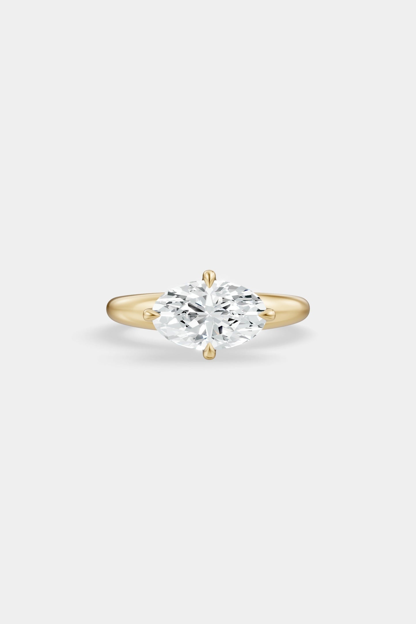 Compass Set Diamond Solitaire Ring | Large Heidi Band