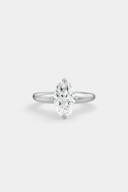 Compass Set Diamond Solitaire Ring | Large Heidi Band