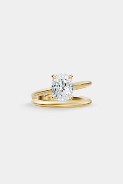Double Band Diamond Ring | Knife Cut Band