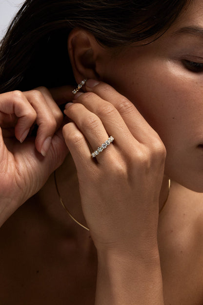 Round Diamond Half Band | 18K Rose Gold