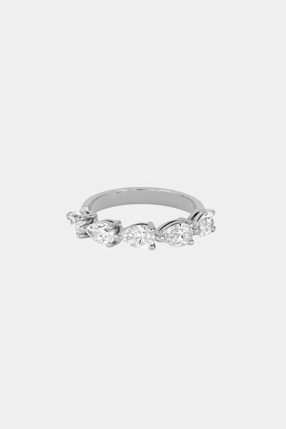 Pear Diamond Ring | 18K White Gold