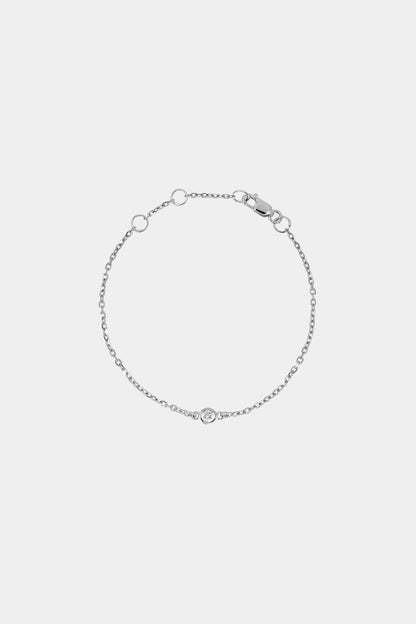 Baby Round Birthstone Bracelet | 9K White Gold