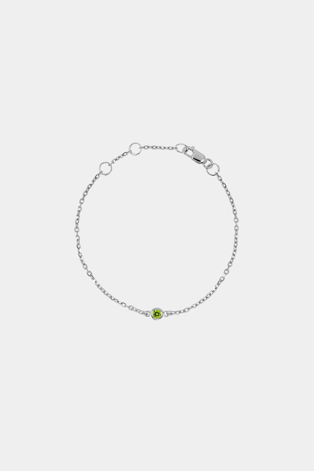 Baby Round Birthstone Bracelet | 9K White Gold