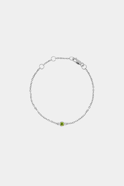 Baby Round Birthstone Bracelet | 9K White Gold
