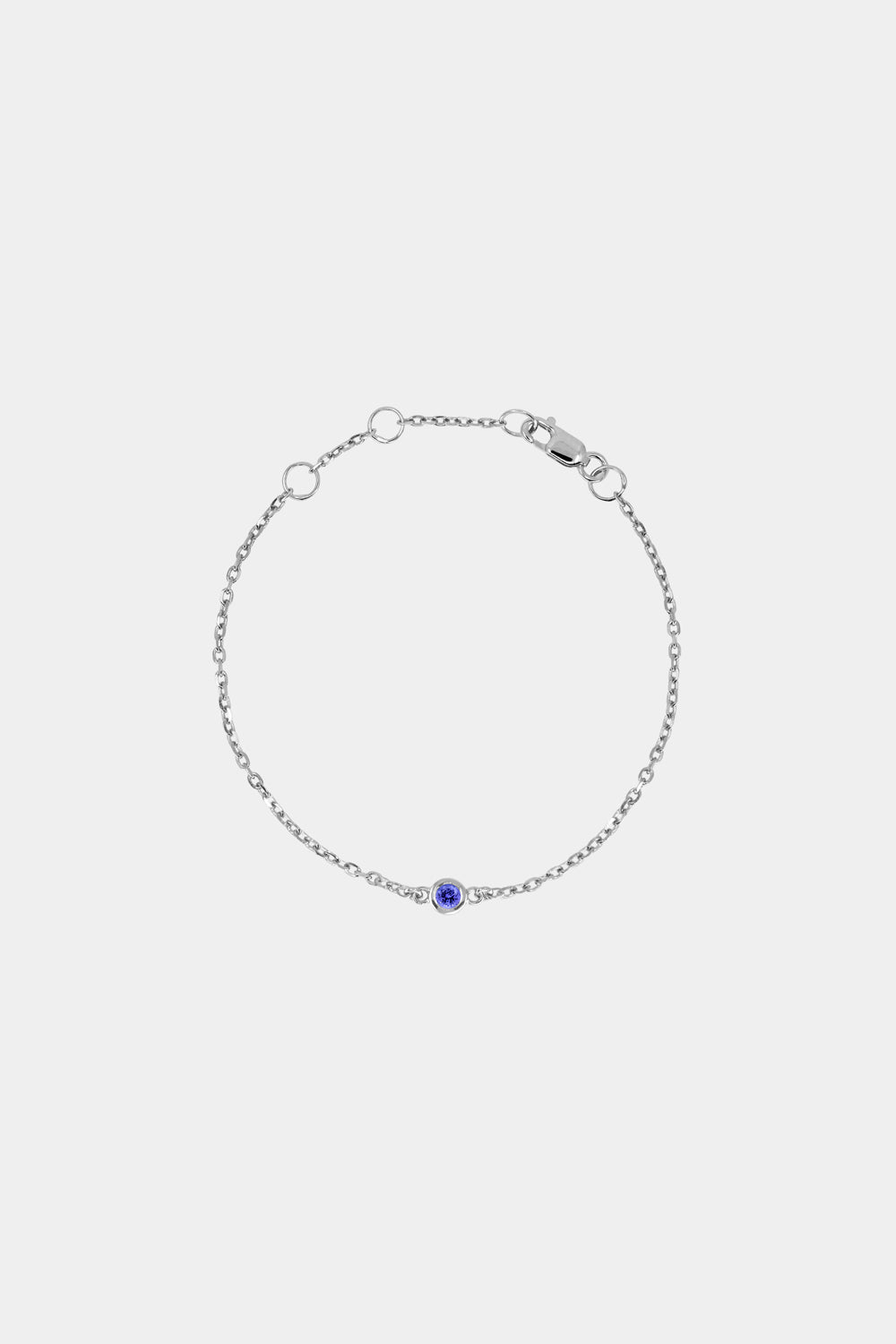 Baby Round Birthstone Bracelet | 9K White Gold