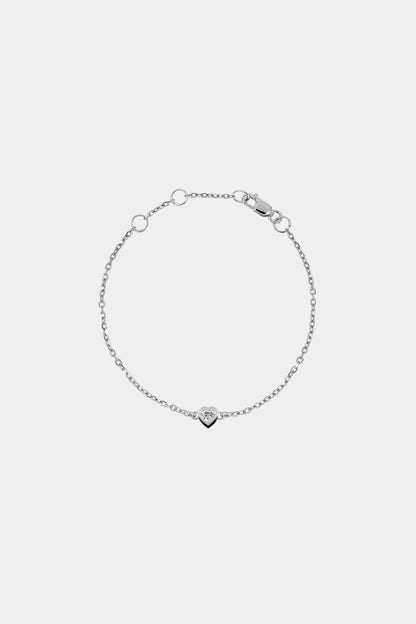 Baby Heart Bracelet | 9K White Gold