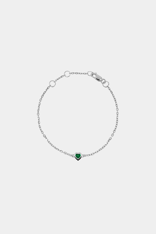 Baby Heart Bracelet | 9K White Gold