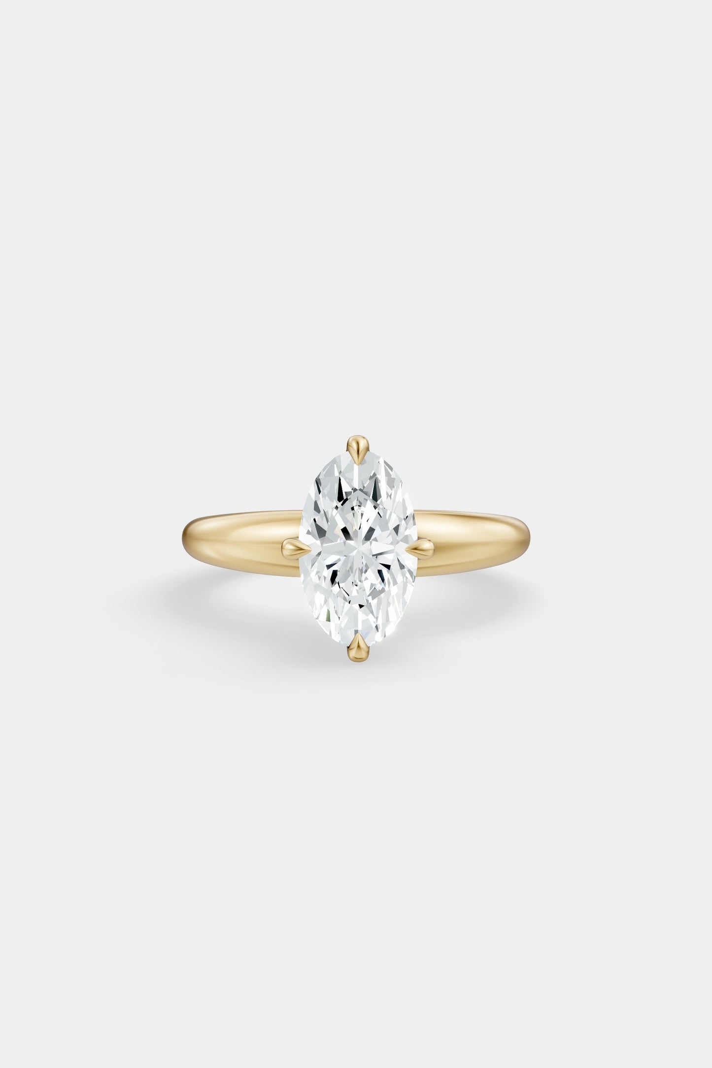 Compass Set Diamond Solitaire Ring | Large Heidi Band