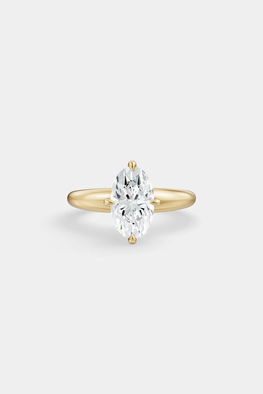 Compass Set Diamond Solitaire Ring | Large Heidi Band