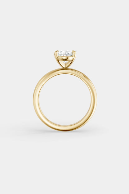 Compass Set Diamond Solitaire Ring | Large Heidi Band