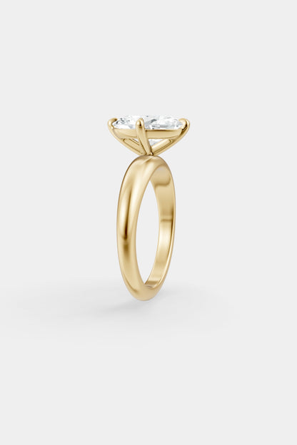 Compass Set Diamond Solitaire Ring | Large Heidi Band
