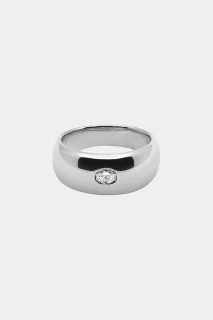 Blob Ring with Diamond | White Gold