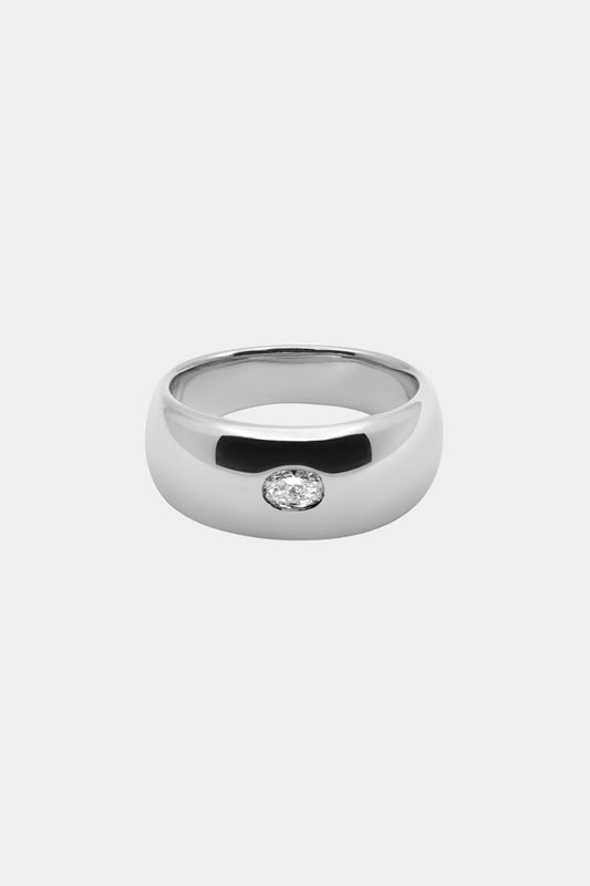 Blob Ring with Diamond | White Gold