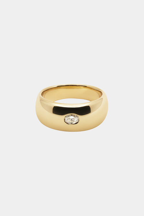 Blob Ring with Diamond | Yellow Gold