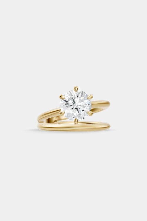 Double Band Diamond Ring | Knife Cut Band